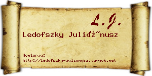 Ledofszky Juliánusz névjegykártya